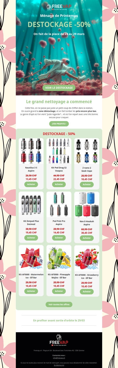 🌸 Ménage de printemps : le déstockage passe de -30% à -50%