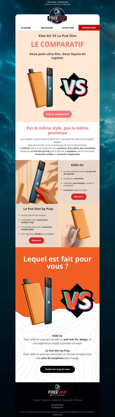 👀 KIWI Air ou Le Pod Slim : lequel vous ira le mieux ?