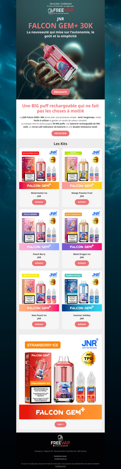 🚀 Nouveauté JNR : découvrez la Falcon GEM+ 30K