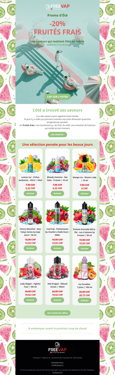 ☀️🍉 Cap sur l’été : les fruités frais passent à -20%