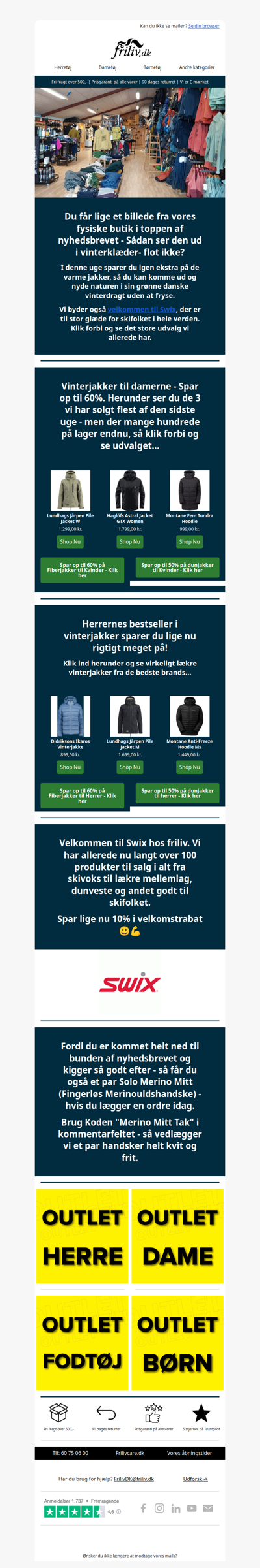 Nyt Brand til Skifolket | Vinterudsalg 30 - 60 % på Varme jakker