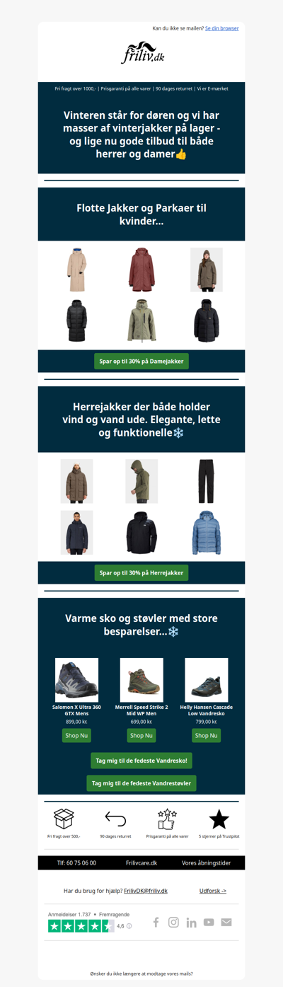 Spar 20% på vinterjakker | Masser af tilbud på sko og støvler