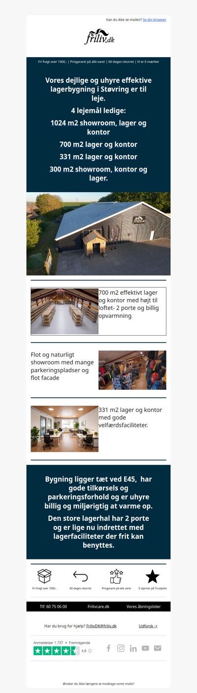 Lager, kontor og Showroom til leje i Støvring