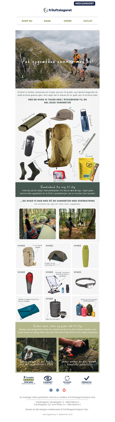 Pak som en pro til vandreturen🎒