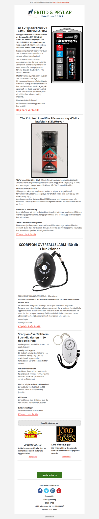 Sveriges Bästa Försvarsspray & Överfallslarm!