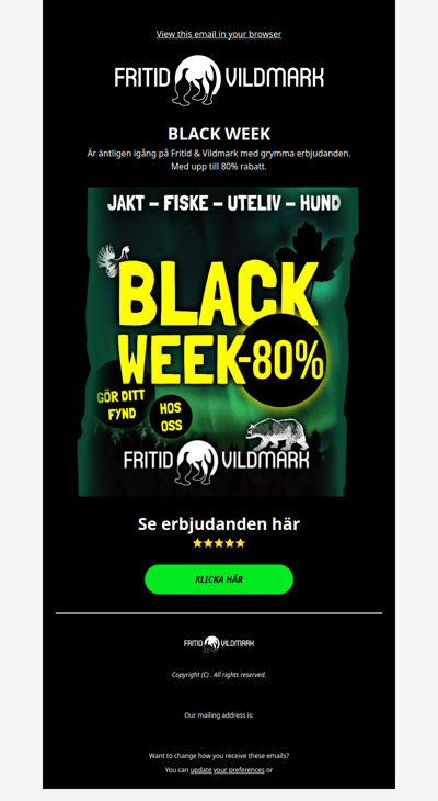 BLACK WEEKs på Fritid & Vildmark ⬛