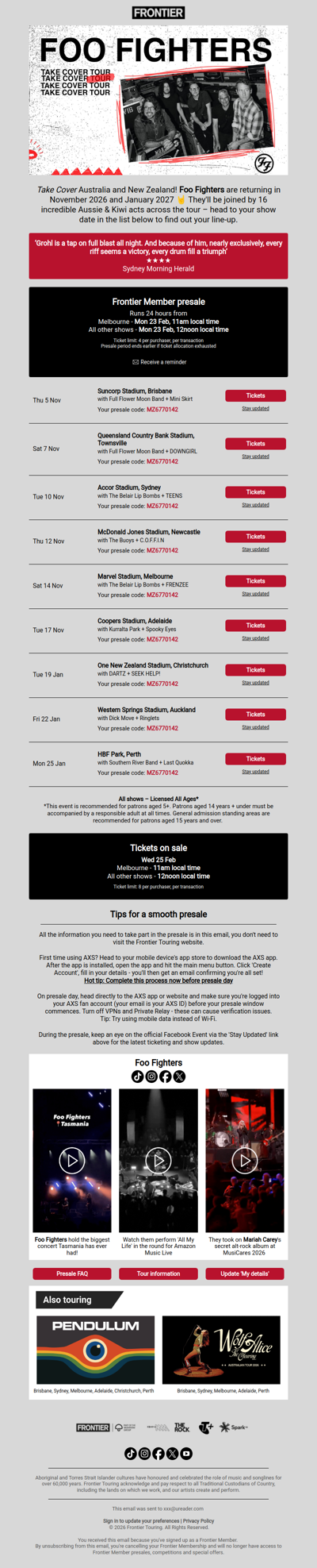 ⚡ Foo Fighters return to Australia and New Zealand this summer!