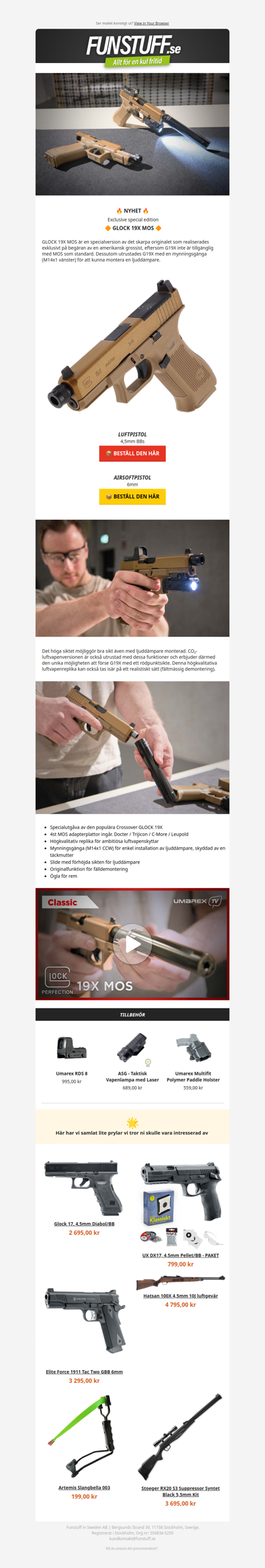 🔶 GLOCK 19X MOS - Special Edition! Nu i Lager ✅