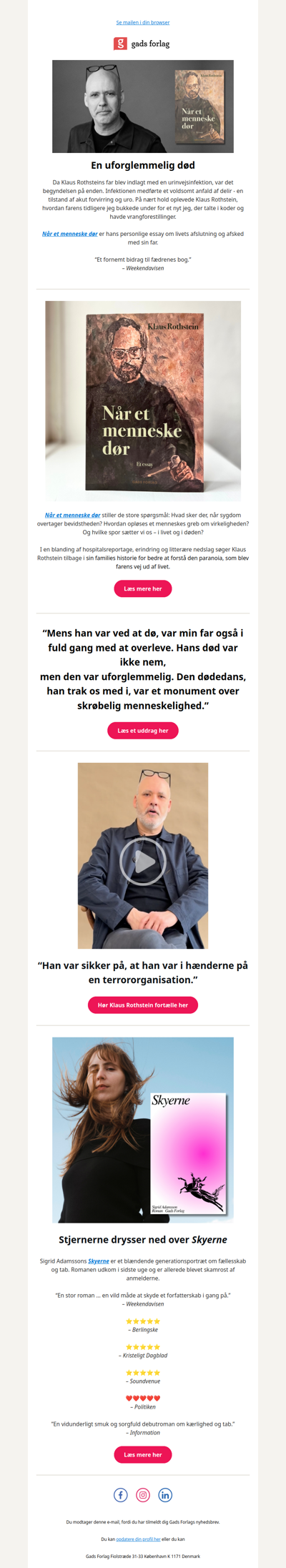 Klaus Rothstein om sin fars uforglemmelige død