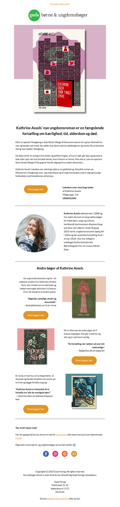 Filosofisk ungdomsroman af Kathrine Assels