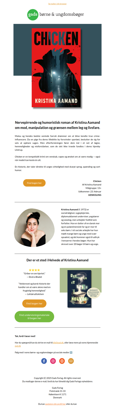 Kristina Aamand er tilbage med tempofyldt ungdomskrimi