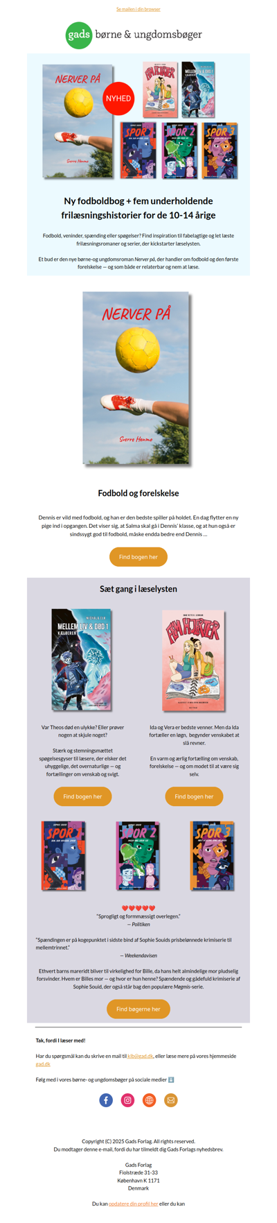 Underholdende fodboldroman + inspiration til frilæsning og serier