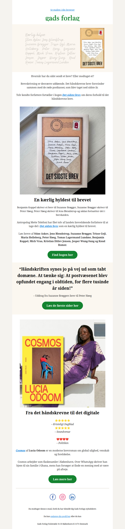 En hyldest til brevet