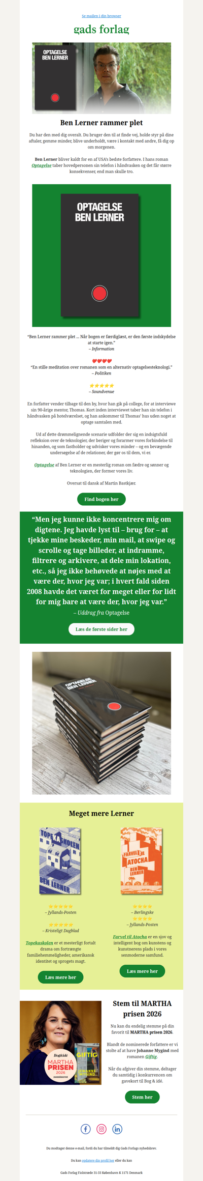 Ben Lerner er tilbage