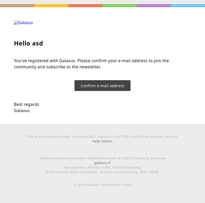 Galaxus – Confirm your e-mail address