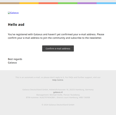 Galaxus – Confirm your e-mail address