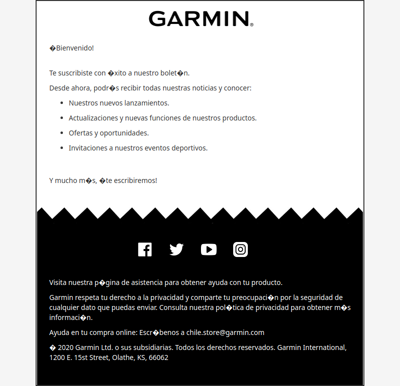 Bienvenido al boletín de Garmin Chile