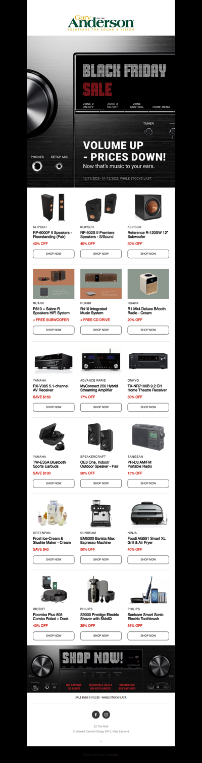 VOLUME UP - PRICES DOWN! Black Friday deals that hit all the right notes.