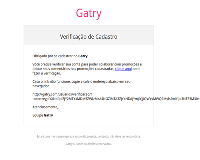 Verificação de Cadastro