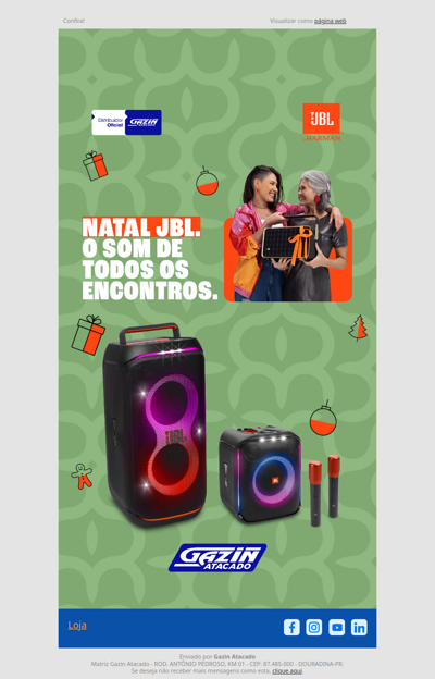 , deixe a JBL transformar o Natal dos seus clientes!