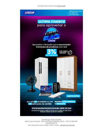 ⏱ Últimas horas para aproveitar o Giro Black! Não perca tempo!