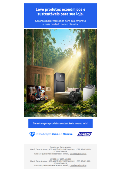 Escolha produtos sustentáveis!