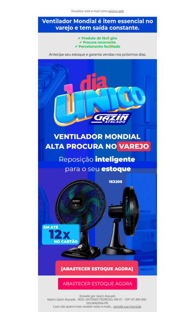 Ventilador Mondial com condição ativa em nosso site