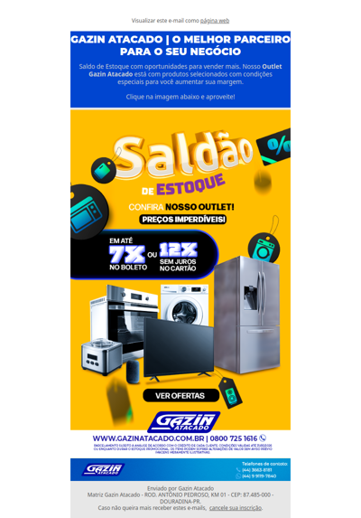 🔥 Saldão de Estoque Gazin: preços imperdíveis em nosso site