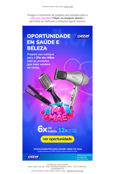 Oportunidade em Saúde e Beleza - O melhor para a Mamãe