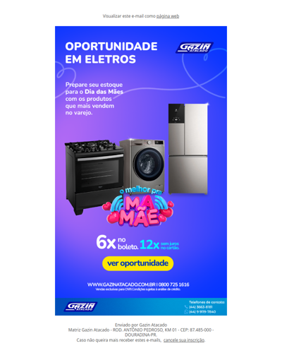 Oportunidade em Eletro - Gazin Atacado