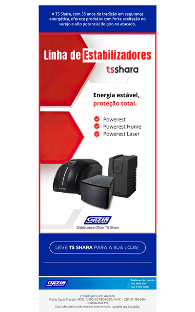 Linhas de estabilizadores completas para seu estoque