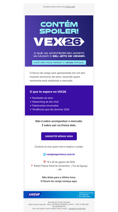 VEX26: Contém spoiler sobre o futuro do varejo