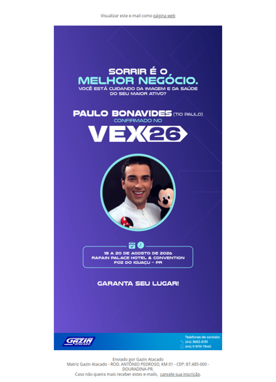 Paulo Bonavides (Tio Paulo) confirmado no VEX26
