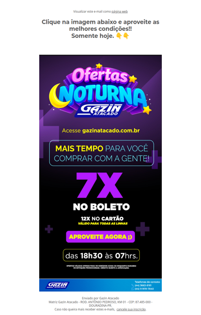 Oferta noturna - Site Gazin atacado - As melhores oportunidades 🔥
