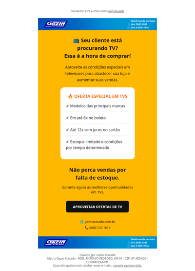 🔥 Oportunidade do dia: condições especiais em TVs
