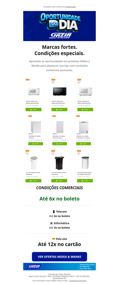 🔥 Oportunidade exclusiva em Midea e Wanke - Gazin Atacado