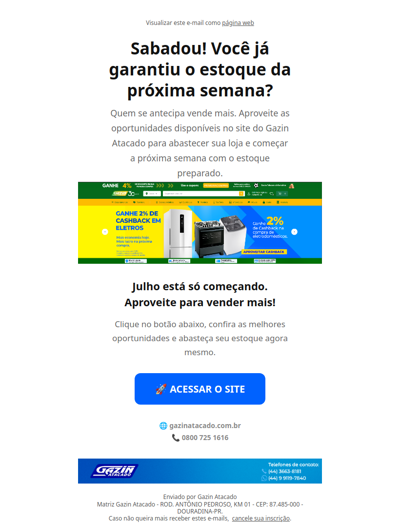 Quem compra hoje vende mais na próxima semana! 👀