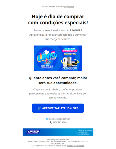 Dia único: Produtos com até 10% OFF esperando por você
