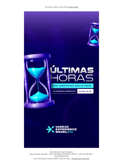O prazo para garantir sua participação no VEX está chegando ao fim!