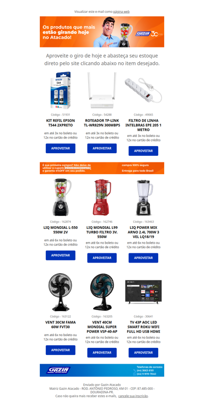 O que está vendendo, pode vender na sua loja - GAZIN ATACADO