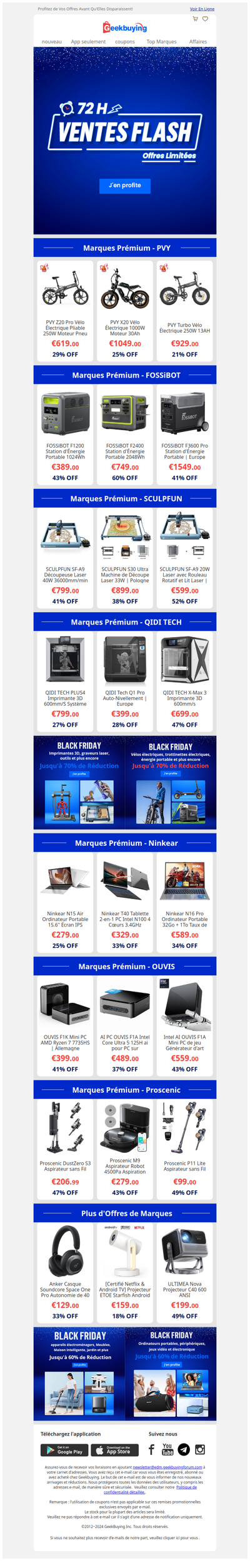 Black Friday 72h de Vente Flash, Prix Historiquement Bas 🚀