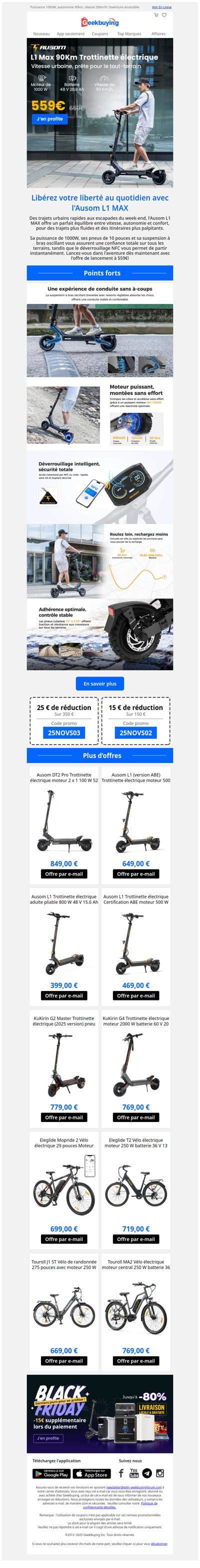 [Lancement mondial] 👏 Dominez chaque trajet avec l'Ausom L1 MAX!