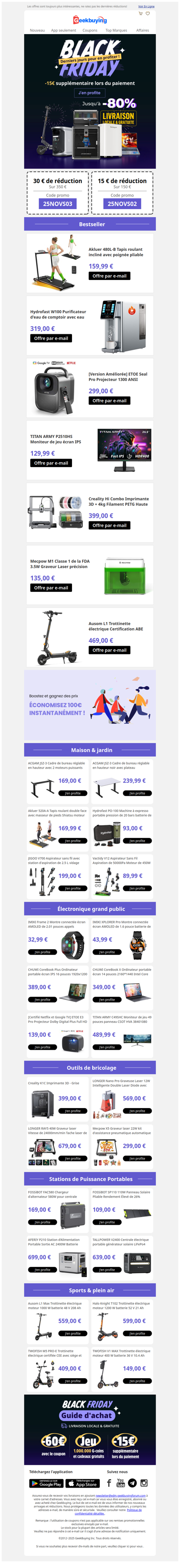 🔥 Black Friday boosté: jusqu'à 80% de réduction! 🥳