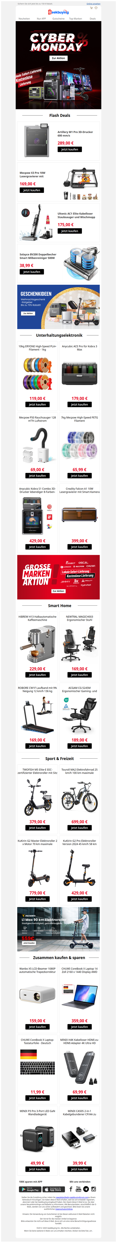 🔥 Beeilen Sie sich – die Cyber Monday Angebote enden in 2 Tagen! ⏳