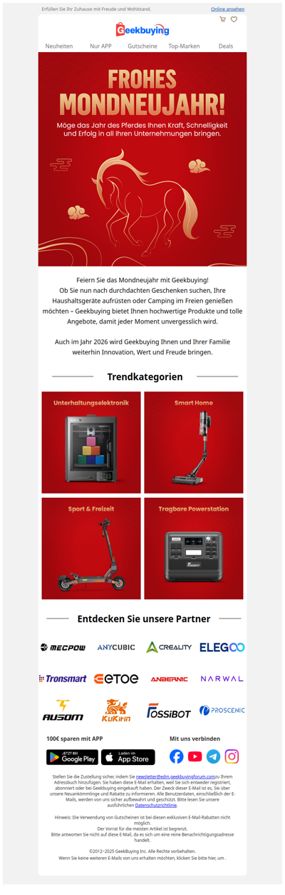 🎉Frohes Chinesisches Neujahr von Geekbuying! 🧨