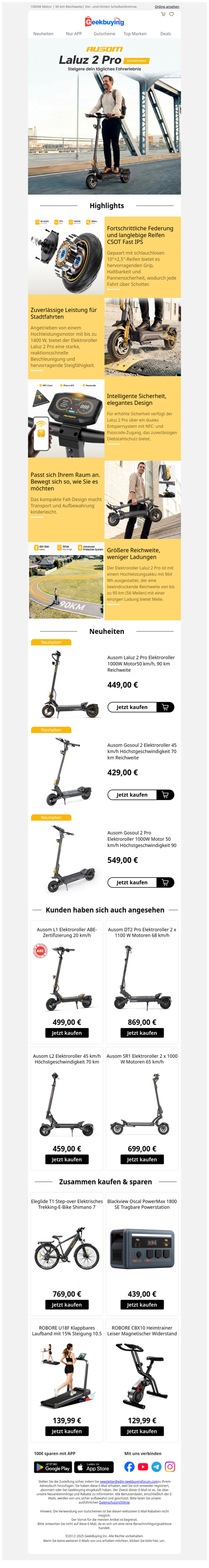 🌻 Neu erhältlich: Der Ausom Laluz 2 Pro Elektroroller ist da!🛴