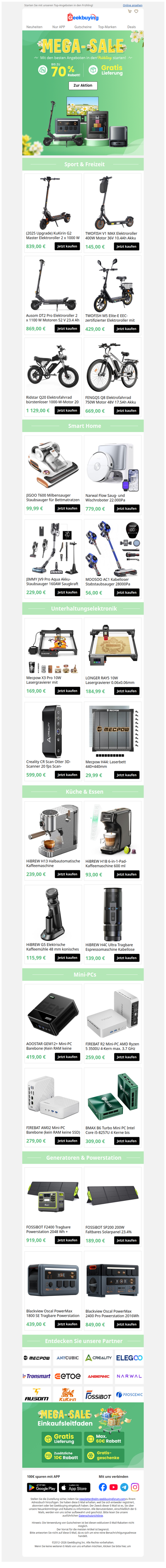 🔥Mega-Sale – Bis zu 70 % Rabatt