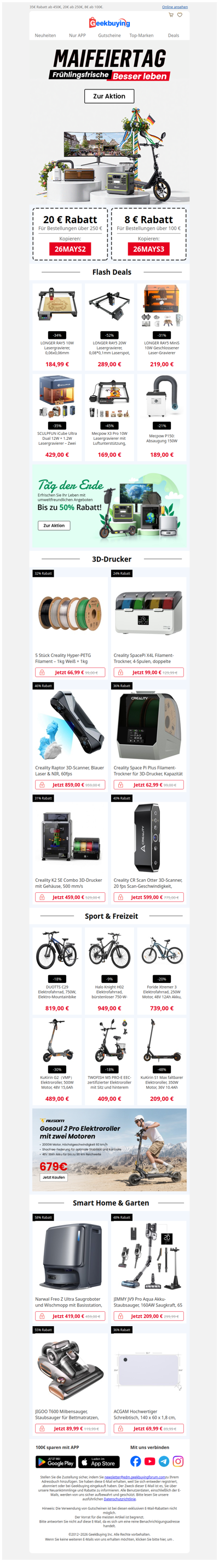 ✨ Maifeiertag 2026: Aktion gestartet! 🌻