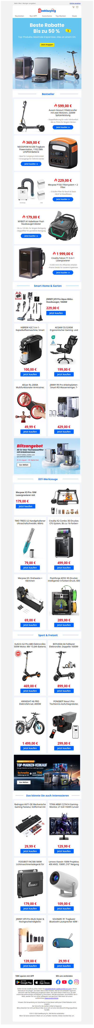 ⚡️ Top-Angebote, mehr Ersparnisse – bis zu 50 % auf ausgewählte Artikel.