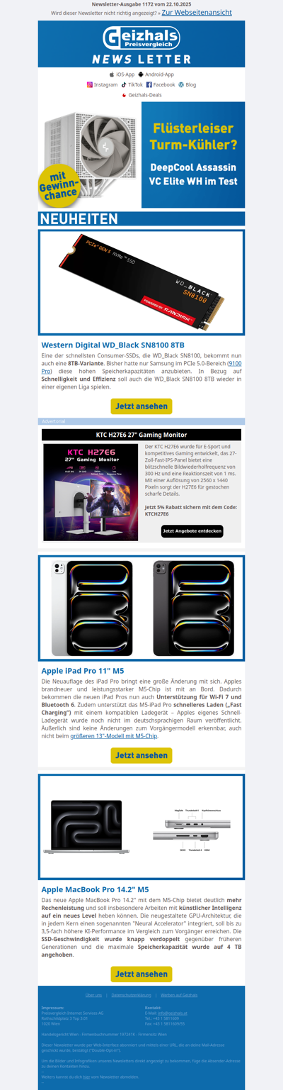 ++ Korrigierte Version ++ Apples neuer M5-Chip: iPad Pro und MacBook Pro sind zuerst dran!